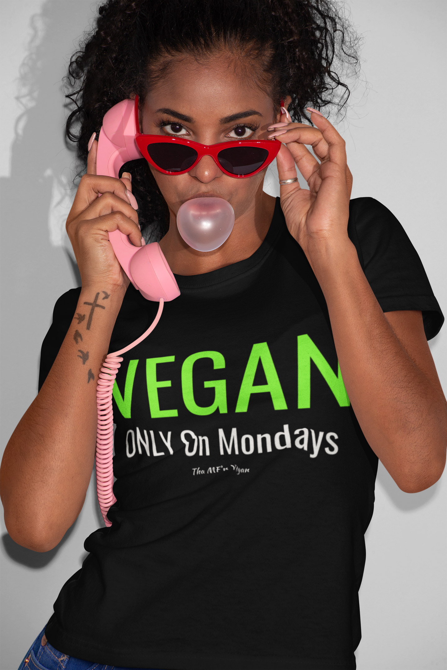 Vegan Only On Mondays- Black Unisex Shirt