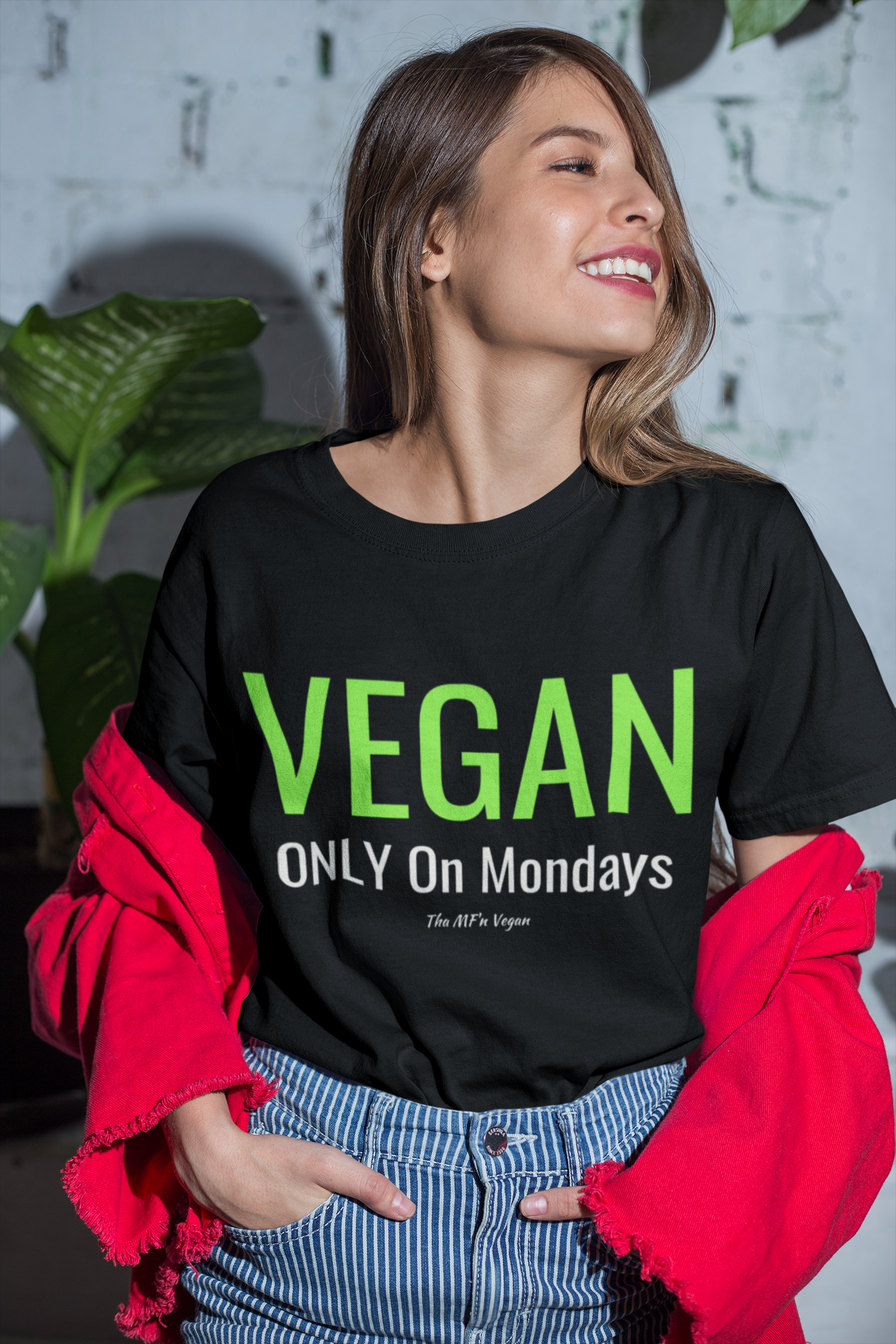 Vegan Only On Mondays- Black Unisex Shirt